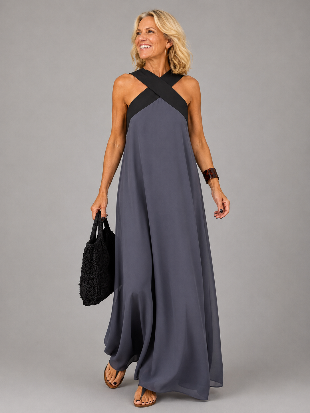 Seraphine | Cross Elegance Maxi Dress