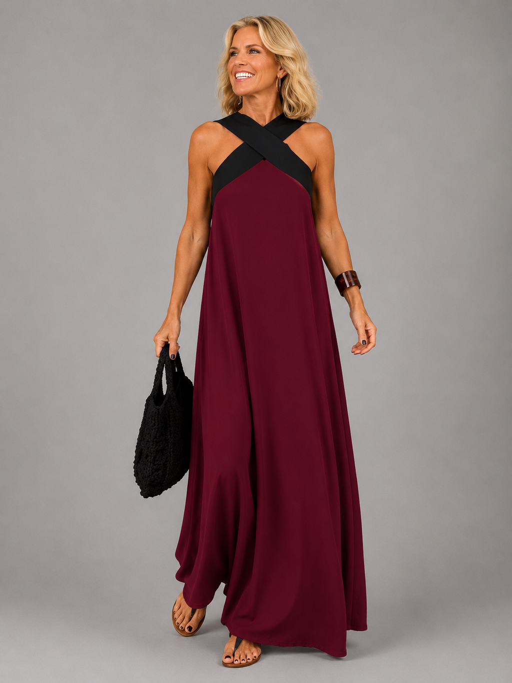 Seraphine | Cross Elegance Maxi Dress