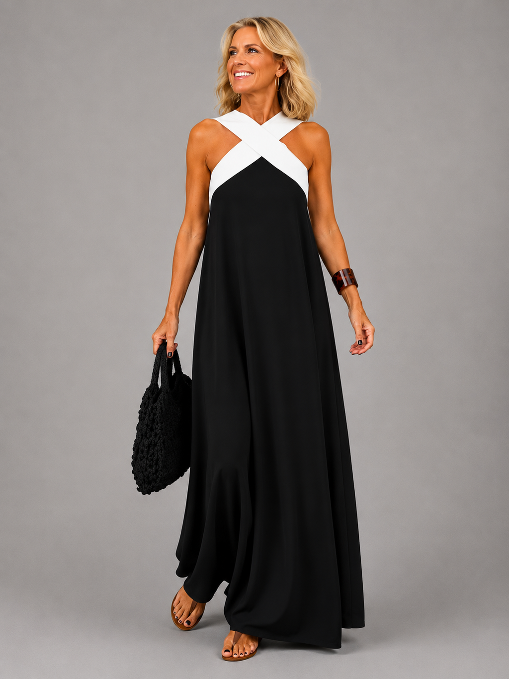 Seraphine | Cross Elegance Maxi Dress