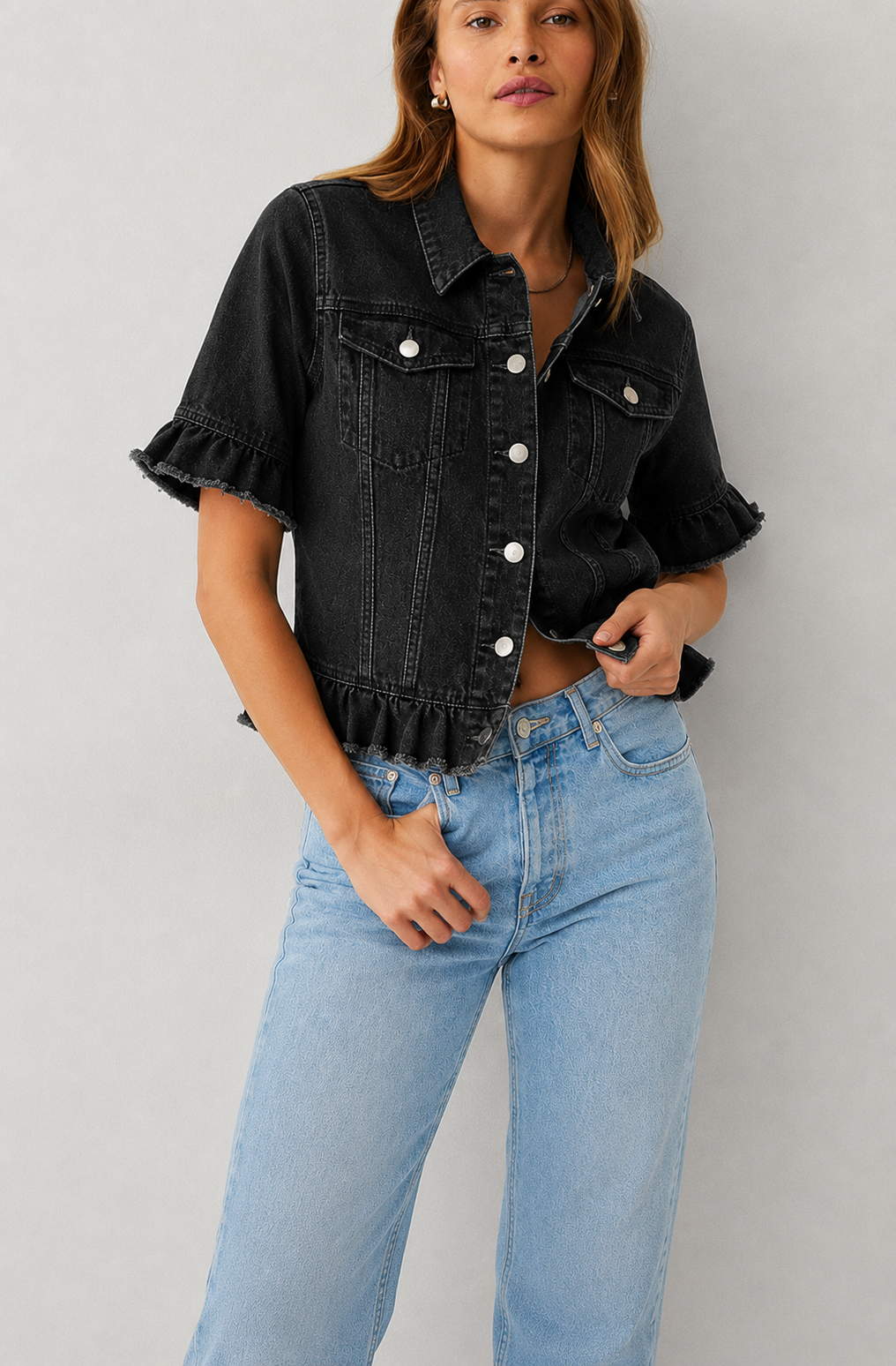 Ella | Short Sleeve Denim Jacket