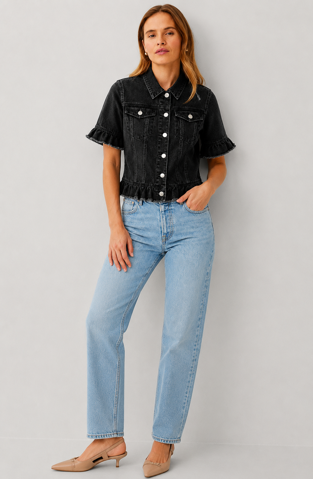 Ella | Short Sleeve Denim Jacket