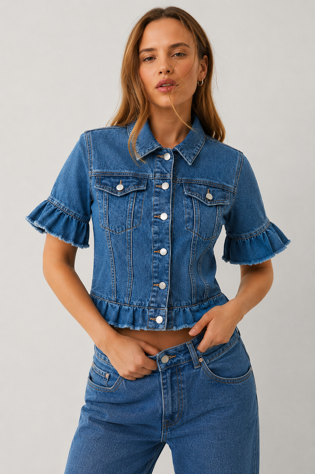 Ella | Short Sleeve Denim Jacket