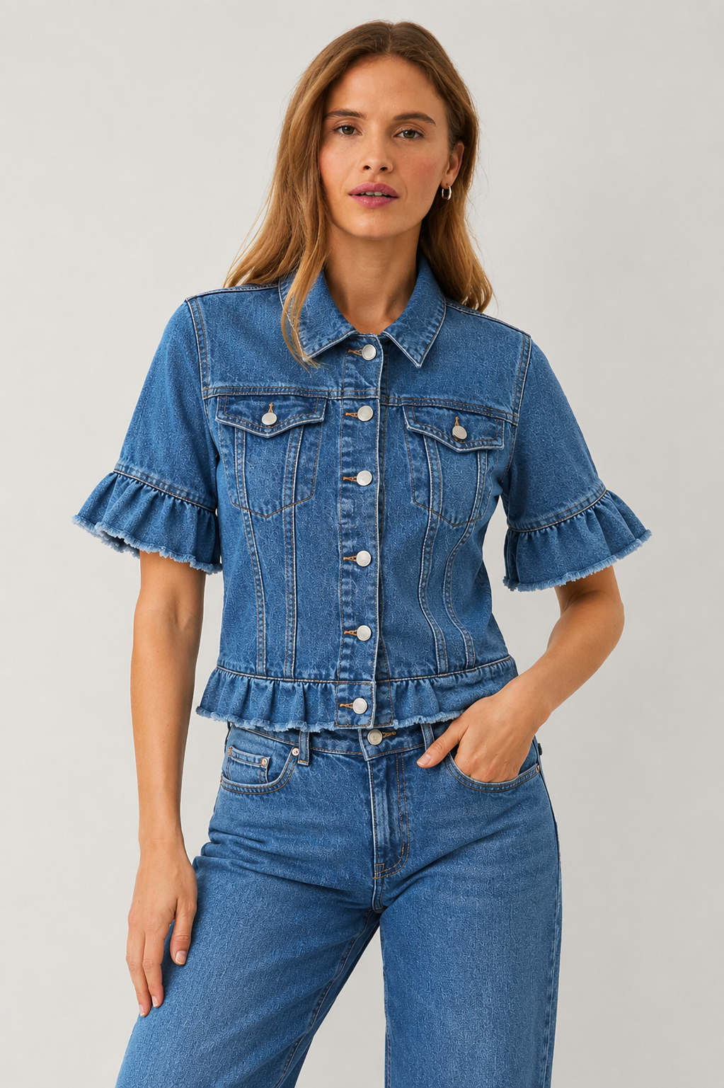 Ella | Short Sleeve Denim Jacket