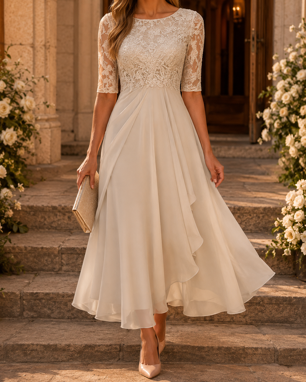 Isabelle | Elegant Lace Midi Dress
