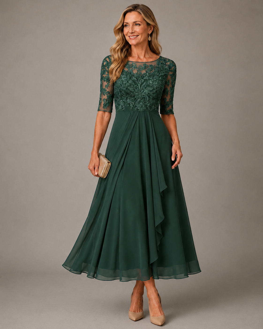 Isabelle | Elegant Lace Midi Dress