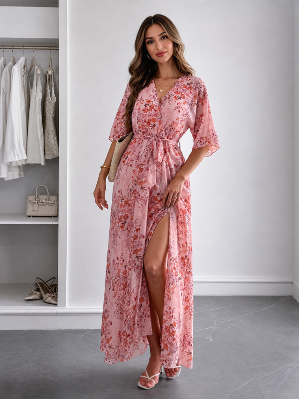 Ella | Rose Print Maxi Dress