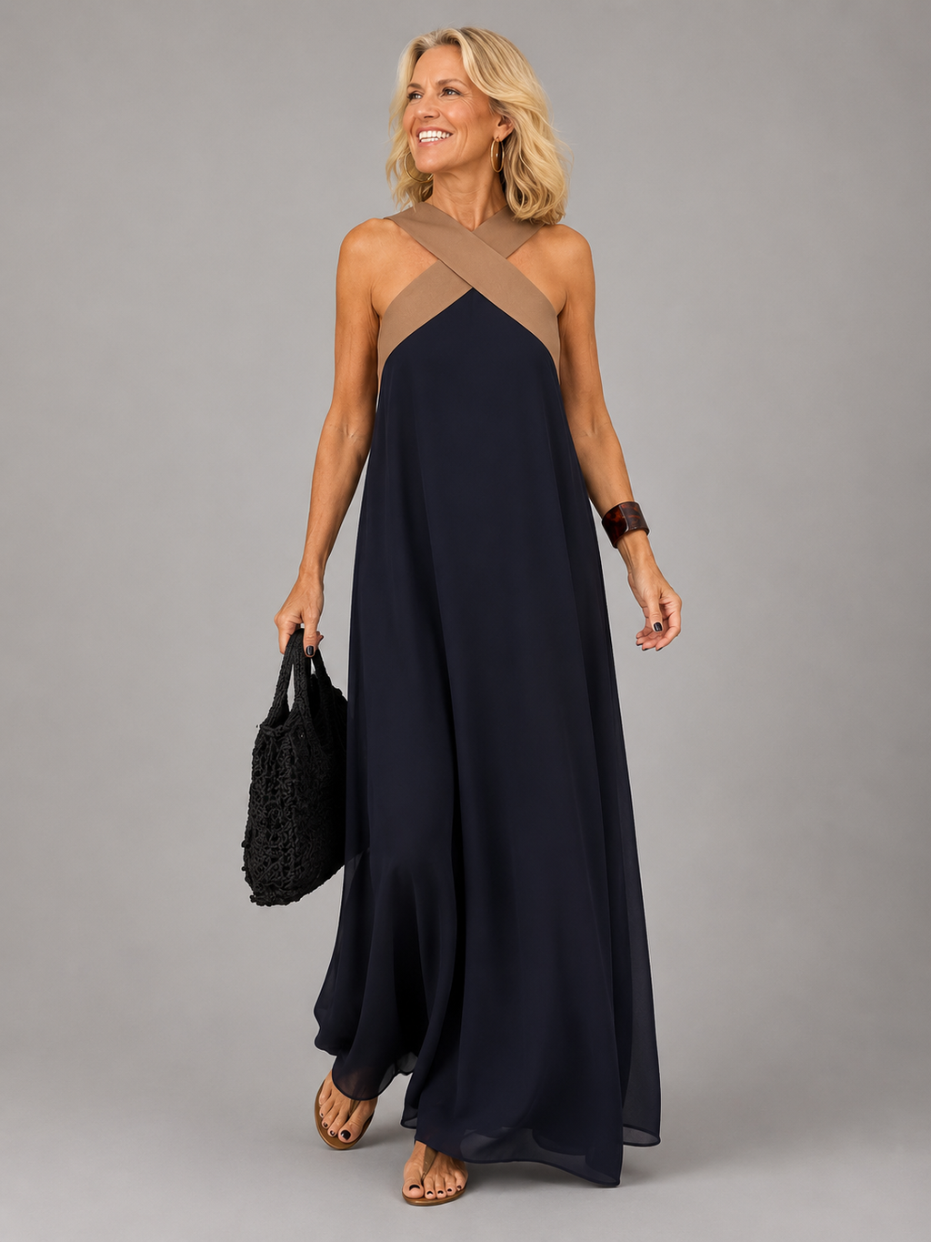 Seraphine | Cross Elegance Maxi Dress