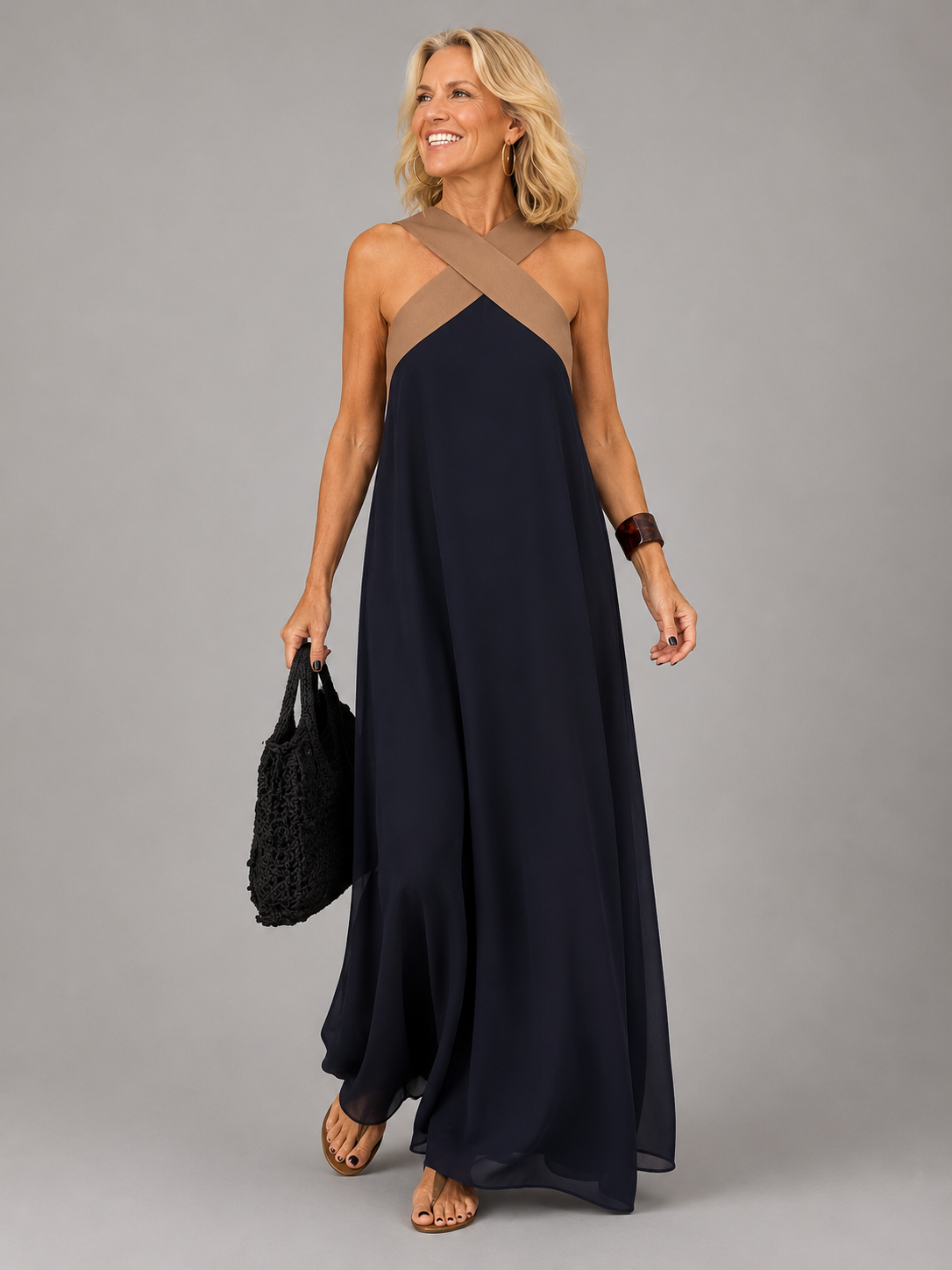 Seraphine | Cross Elegance Maxi Dress