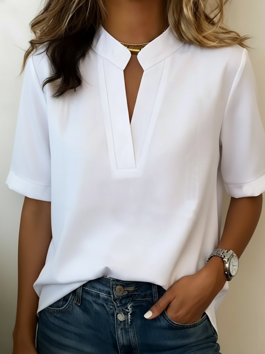 Stina | Mandarin Collar Blouse