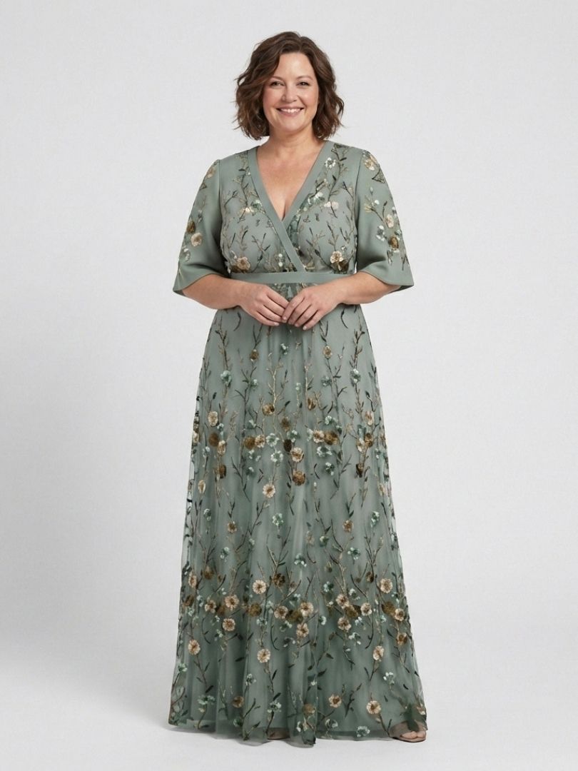 Celine | Floral V-Neck Maxi Dress