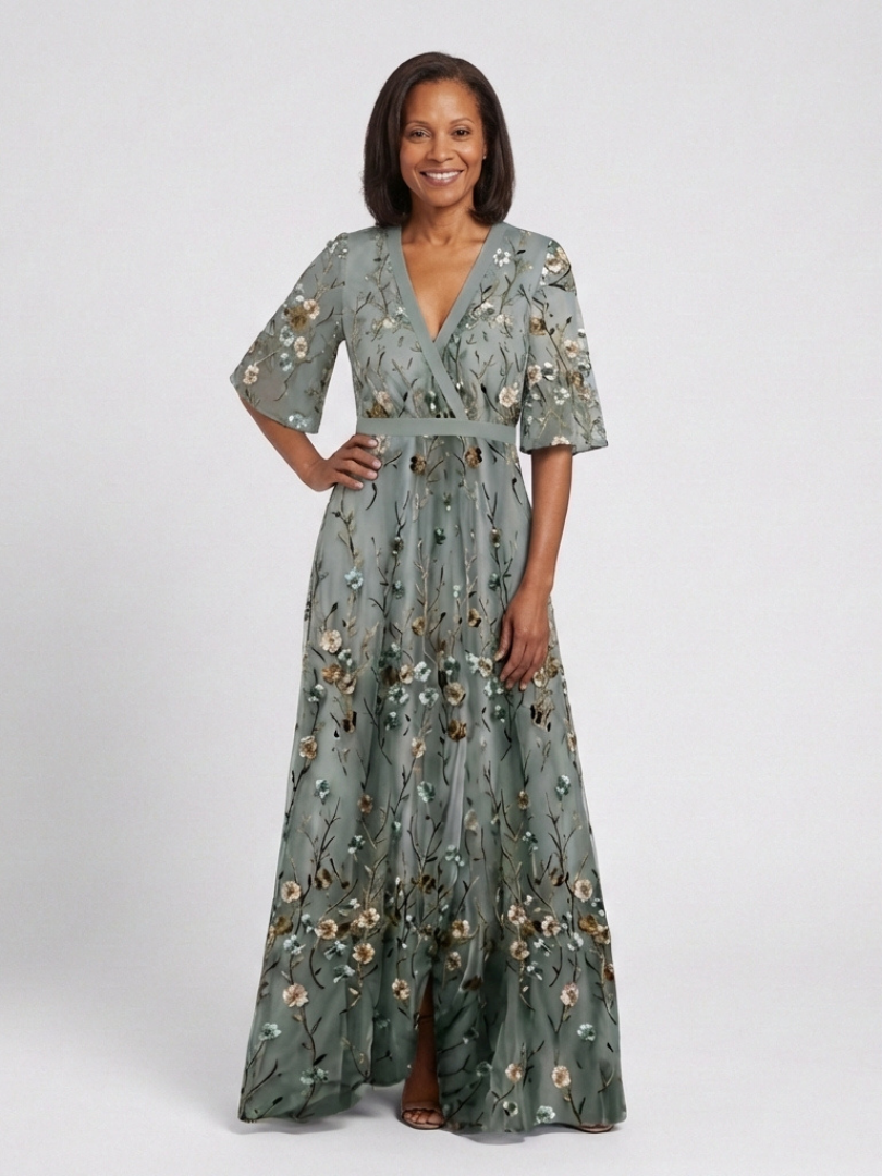 Celine | Floral V-Neck Maxi Dress