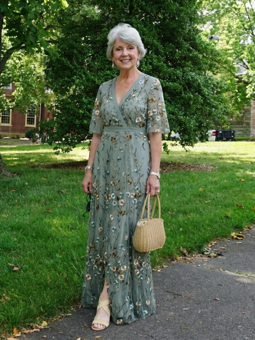 Celine | Floral V-Neck Maxi Dress