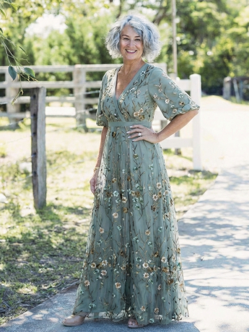 Celine | Floral V-Neck Maxi Dress